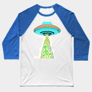 Spaceship Beam & Green Visitor Graphic Baseball T-Shirt
